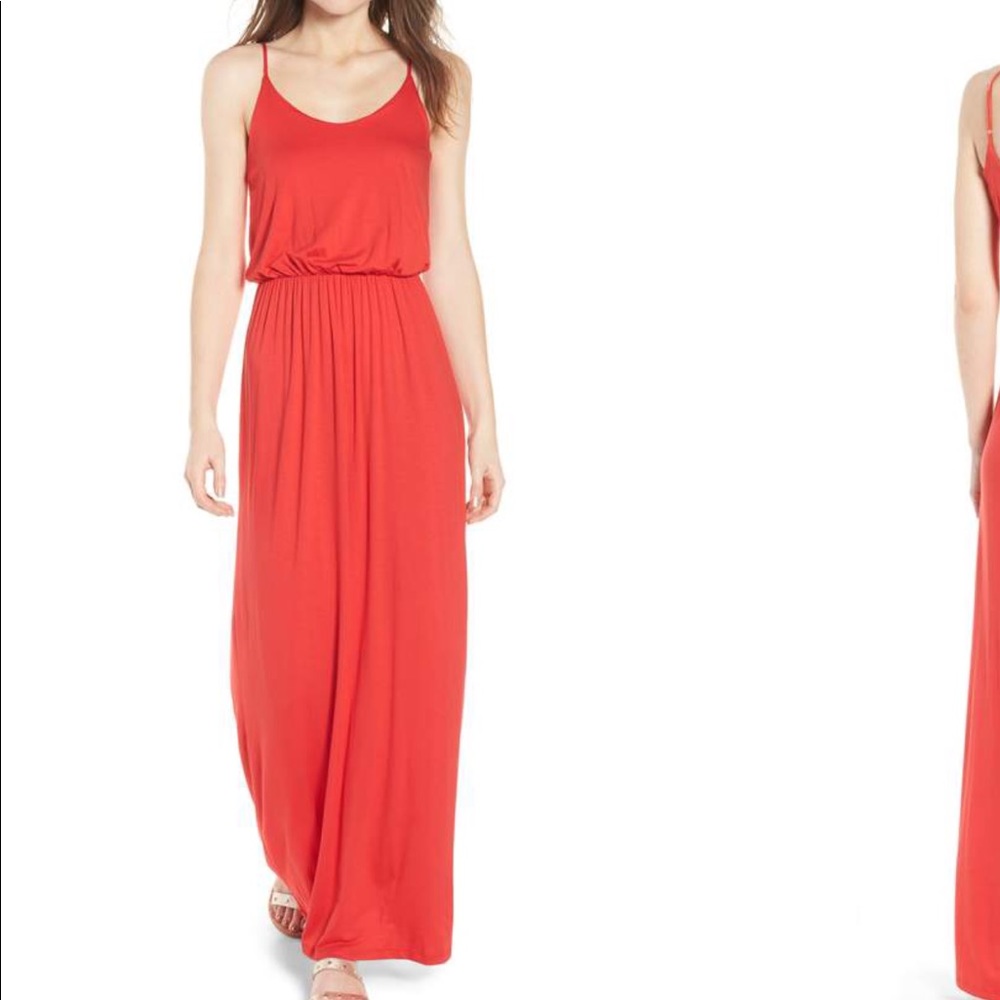 Red maxi dress